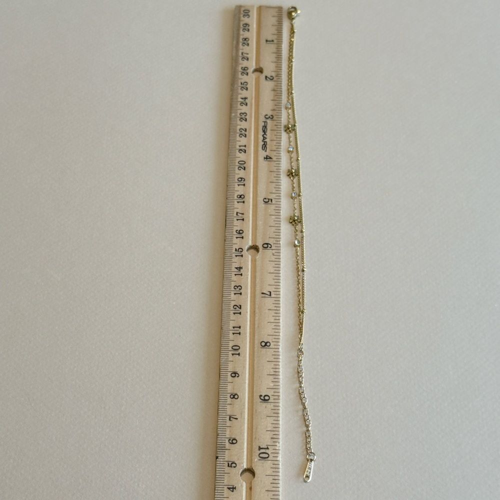 Gold Floral Charm anklet #1520 - Picture 5 of 5